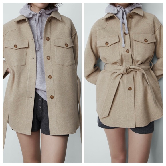ZARA | Belted Overshirt - Picture 1 of 9